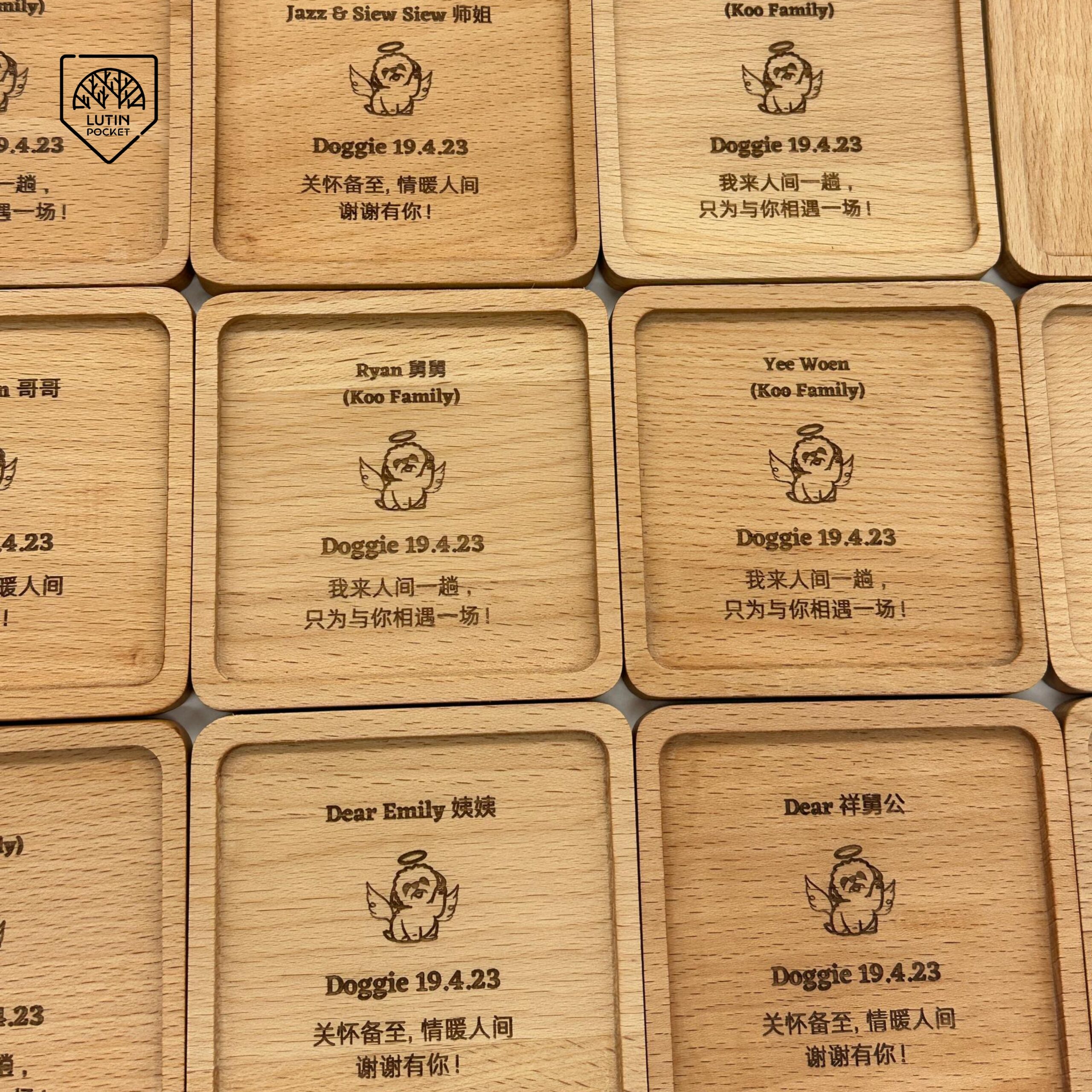 Personalized Wood Square Coaster - Image 2