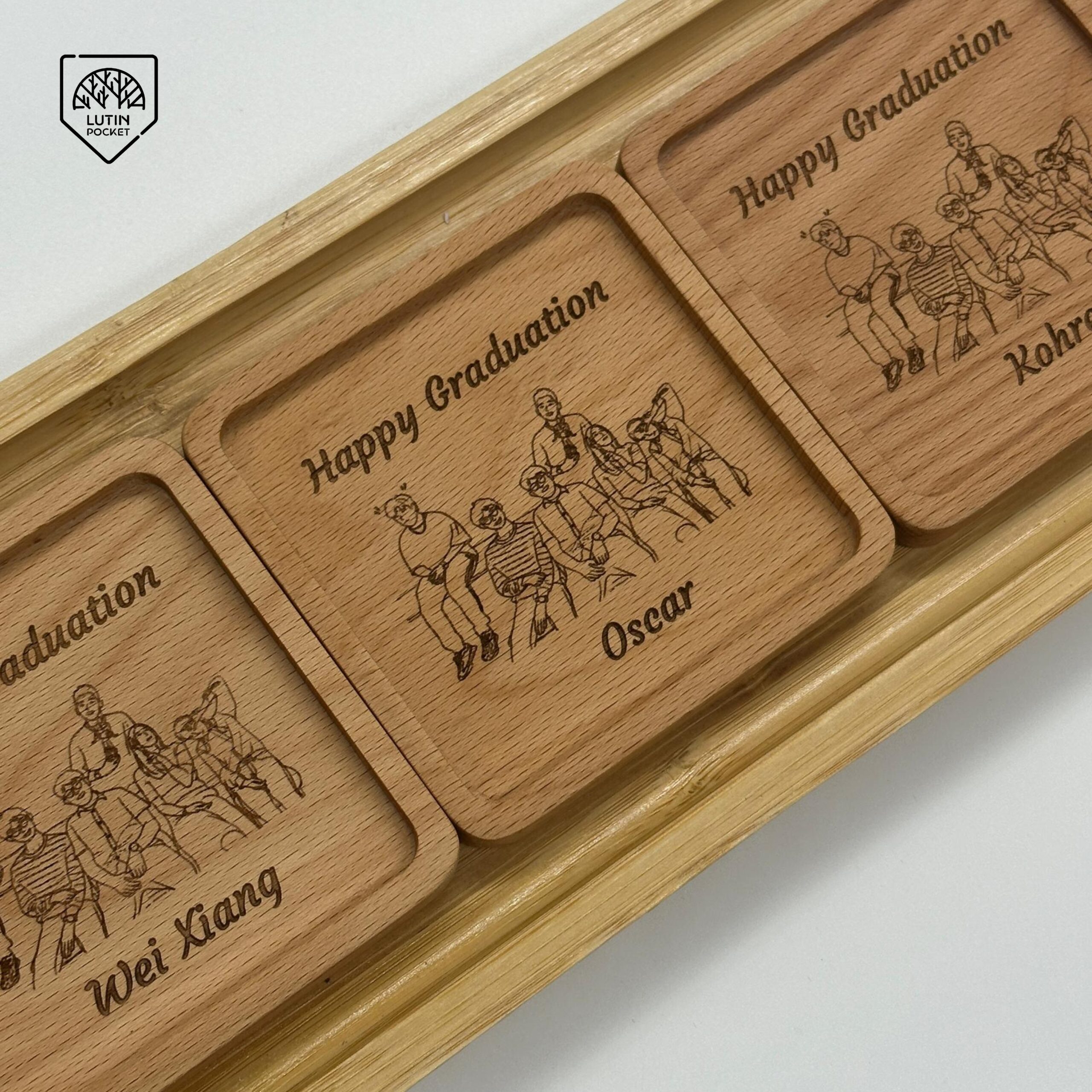 Personalized Wood Square Coaster