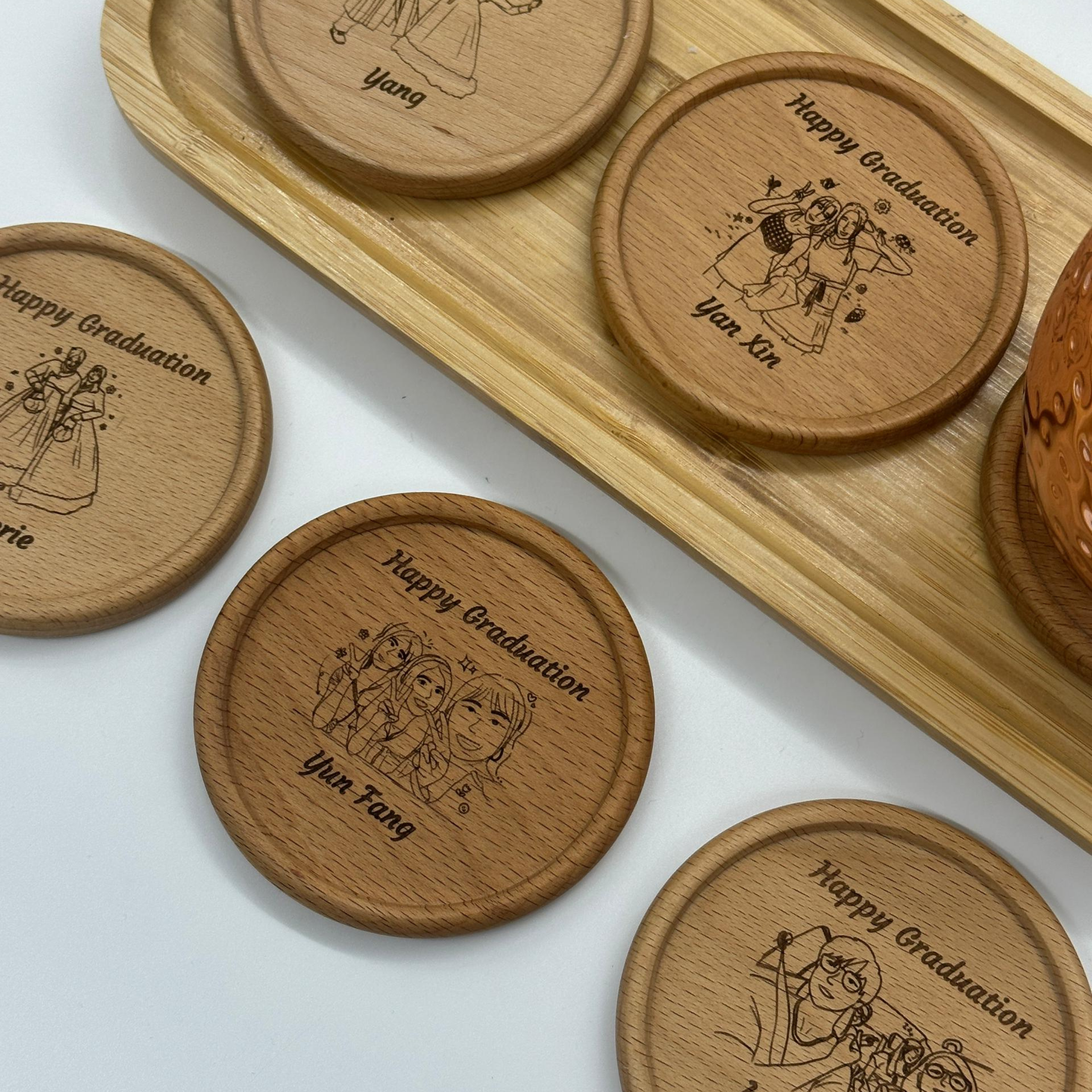 Personalized Wood Round Coaster