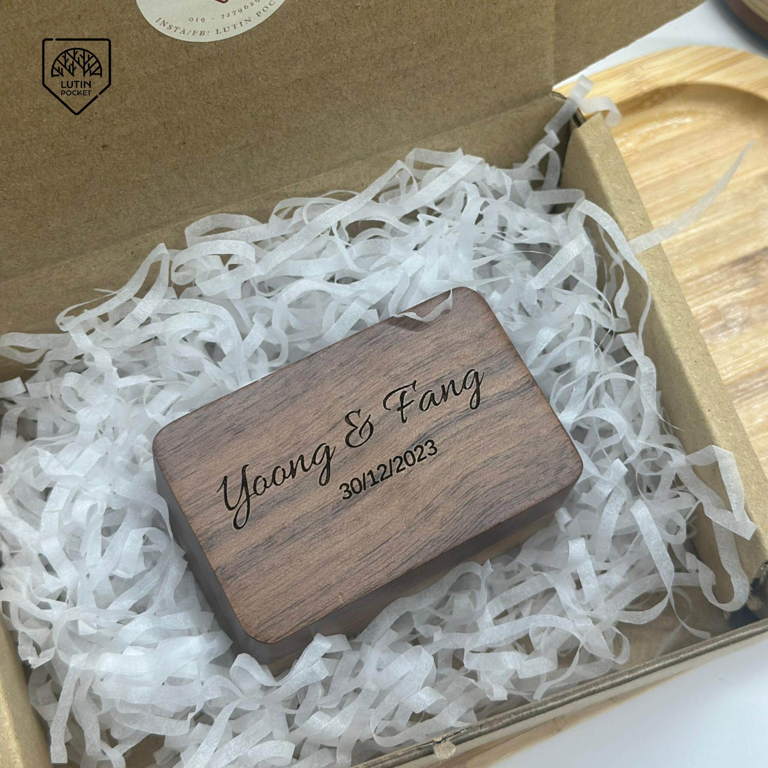 Luxury Wooden Ring Box (Double) - Image 2