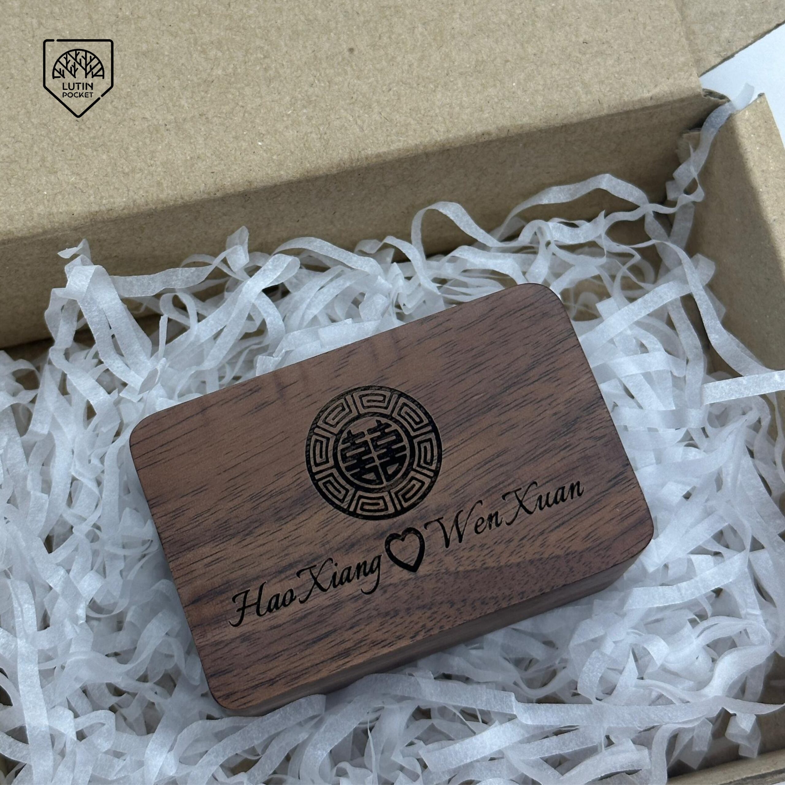 Luxury Wooden Ring Box (Double)