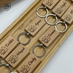 Personalized Wooden Simple Keychain