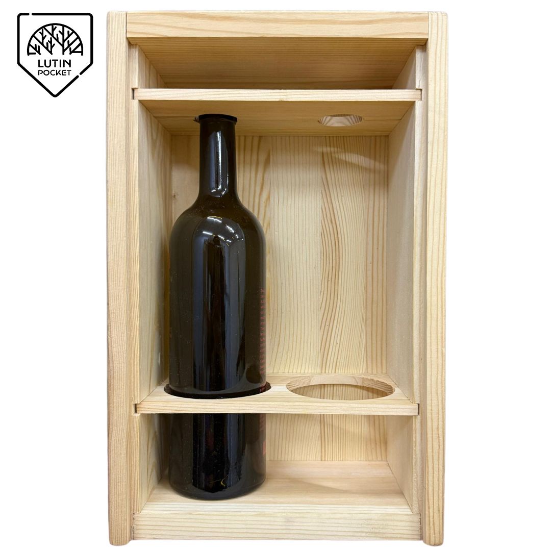 Premium Double Wooden Wine Box - Image 2
