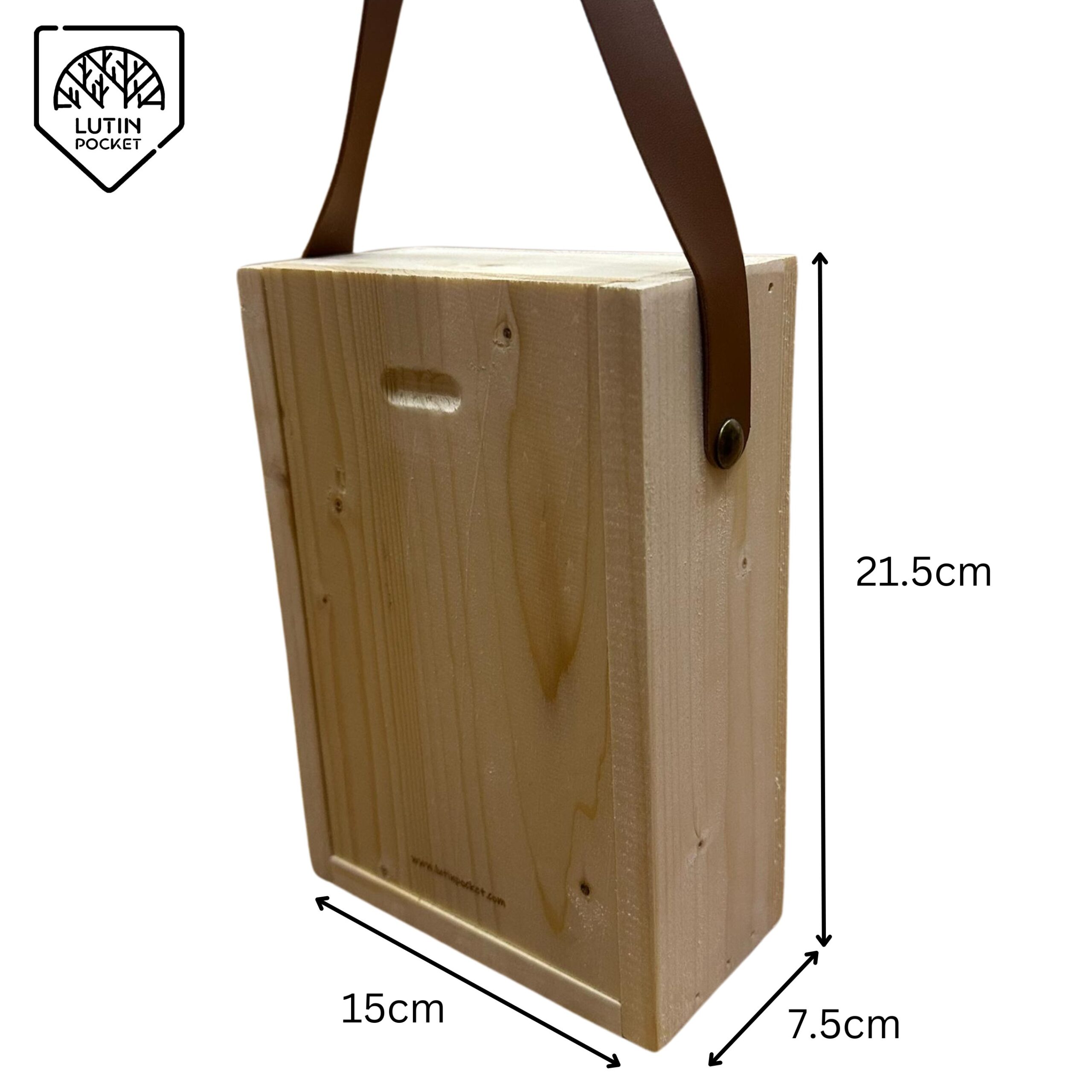 Premium Double Wooden Mini Wine Box with Leather Handle - Image 4