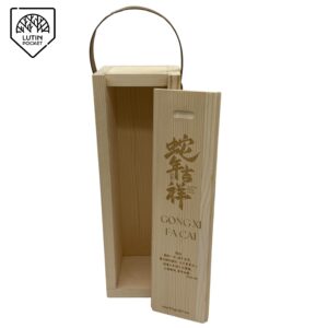 Premium Single Wooden Wine Box with Leather Handle